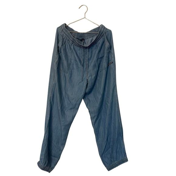 DKNY Chambray Elastic Waist Pants - Size XL - Comfort - Picture 1 of 8
